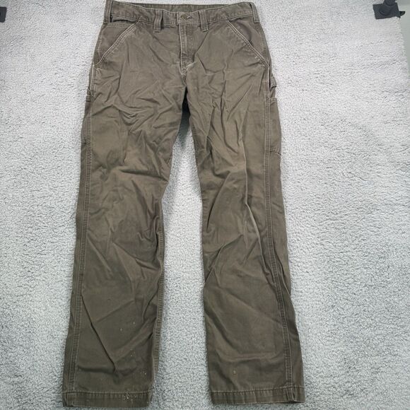 Carhartt Pants Mens 34x31 Green Relaxed Fit Cotton Workwear Utility Rugged Flex - Picture 1 of 11